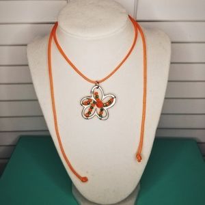 Handmade 70s style orange beaded Necklace Choker